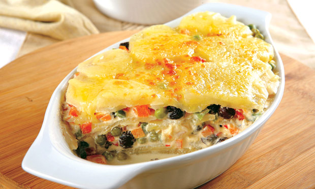 Batata gratinada à grega