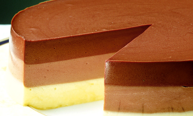 Sobremesa tricolor de chocolate