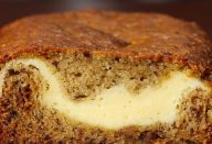 pão de banana com recheio de cheesecake