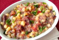 Canjica com carne-seca
