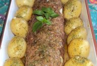 Rocambole de carne moída com batata
