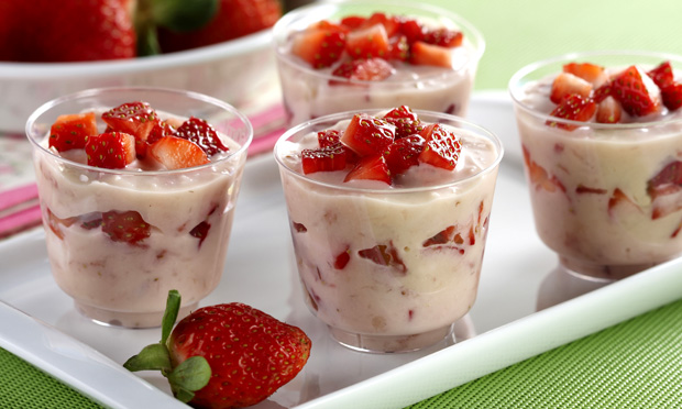 Cocada com morango