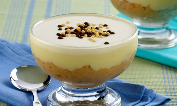 Doce de banana com brigadeiro branco