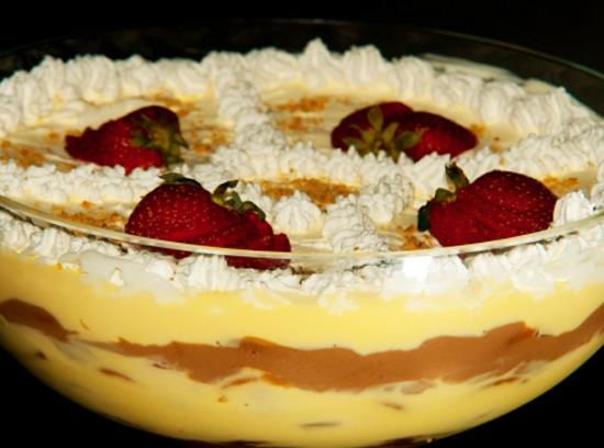 Pavê de morango com chocolate