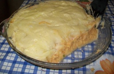 Torta de purê de batata recheada