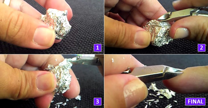 Como amolar alicate de unha com papel alumínio