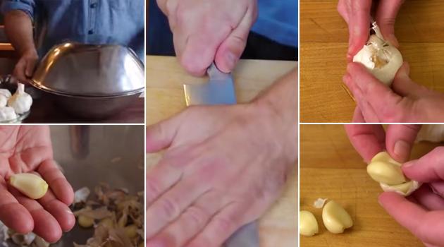 3 truques geniais para descascar alho em segundos