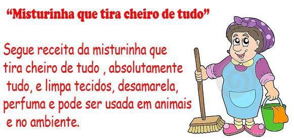 Misturinha que tira cheiro de tudo