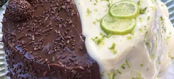Bolo Duo de Limão com Chocolate