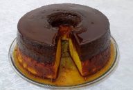 Bolo de Cenoura com Pudim de Chocolate