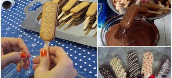PIRULITOS de BISCOITO, gostosos e muito fofos, em 5 minutos