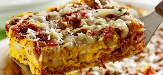 Receita de Lasanha de Carne Seca Com Abóbora