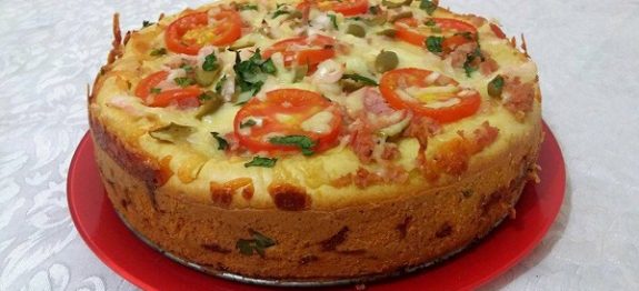 Torta de Liquidificador de Presunto e Queijo