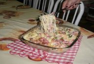 Macarrão com Molho Branco e Presunto
