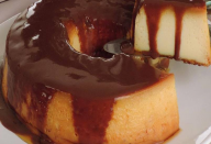 Pudim de leite em pó com chocolate