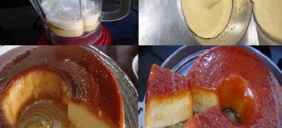 Pudim de pão de liquidificador