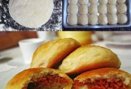 Pão de batata recheado com calabresa e catupiry