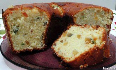 Receita de Bolo de frutas cristalizadas