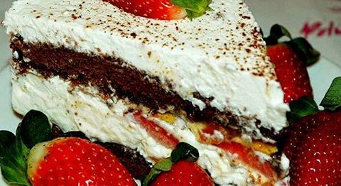 Torta Italiana de Morango e Chocolate