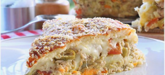 Torta Salgada com Massa de Arroz