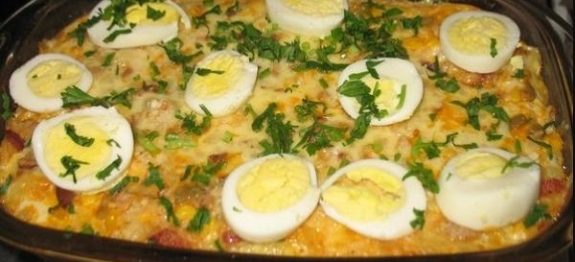 Arroz de Forno com Linguiça e Bacon