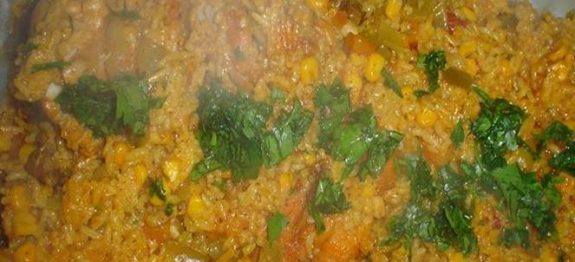Arroz de frango na pressão