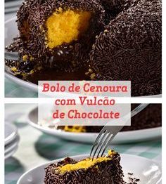 Bolo de Cenoura com Vulcão de Chocolate