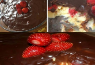 Bombom de morango na travessa