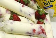 Geladinho de Leite Ninho com Morango