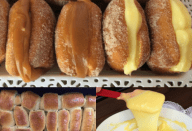 MINHA VÓ FEZ ESSES SONHOS DE BISNAGUINHA HOJE À TARDE E EU FIQUEI LOUCA DE AMORES. COMI UM MONTE, FICA PRONTO RAPIDINHO E ESSE CREME É D-I-V-I-N-O!!! TOMA A RECEITINHA PRA VOCÊS!