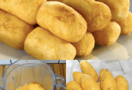 EU FAÇO NO LIQUIDIFICADOR E DEPOIS FRITO ESSE ESSE BOLINHO DOURADO E FICA A COISA MAIS DELICIOSA DO MUNDO!