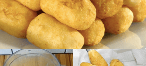 EU FAÇO NO LIQUIDIFICADOR E DEPOIS FRITO ESSE ESSE BOLINHO DOURADO E FICA A COISA MAIS DELICIOSA DO MUNDO!