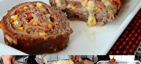 RECEITA FÁCIL PARA O ALMOÇO! ROCAMBOLE DE CARNE MOÍDA RECHEADO -PRÁTICO, RÁPIDO E BARATO!