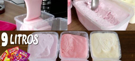 FAÇA AGORA MESMO 9 LITROS DE SORVETE COM 3 PACOTES DE GELATINA!COM O VERÃO CHEGANDO É PERFEITO!
