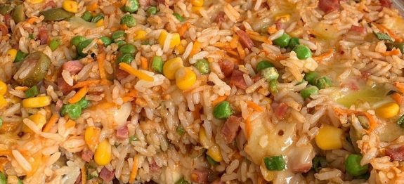 ARROZ DE FORNO,ALMOÇO COMPLETO FACÍLIMO…RÁPIDO E DELICIOSO!