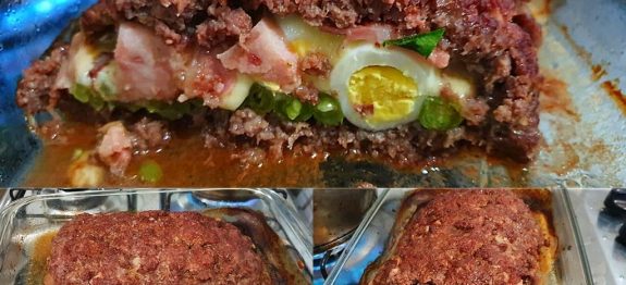 Esse bolo de carne recheado é o motivo pra sempre ter visita aqui em casa