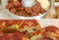 Lanche de forno feito no liquidificador recheado com calabresa e muçarela uma delícia…Ver mais