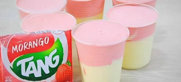 Misturei suco tang e mais 1 ingrediente e fiz uma sobremesa com 2 ingredientes de dar água na boca