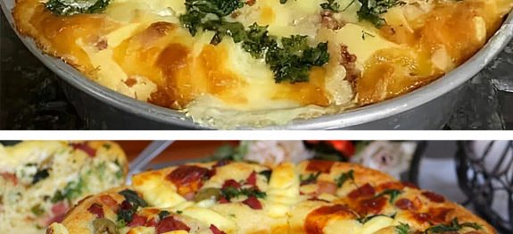 Torta de liquidificador salgada recheada muito fácil é só bater os ingredientes e levar ao forno