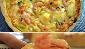 Quiche de camarão com requeijão suculento, esse quiche desmancha na boca…Ver mais