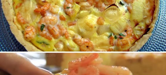 Quiche de camarão com requeijão suculento, esse quiche desmancha na boca…Ver mais